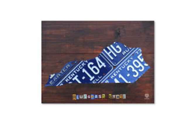 Design Turnpike Kentucky License Plate Map Canvas Wall Art 35 X 47 Inches