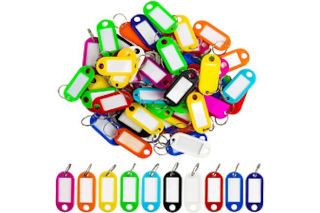 60 Pcs Sukh Key Ring Tags Plastic 10 Assorted Colours Identifiers Style A New