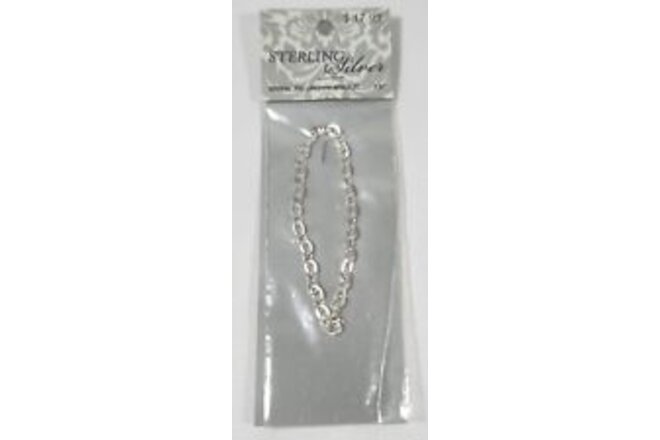 Sterling Silver 905844 RND Link Chain Bracelet 7.5" Replacement/Crafts/Repair