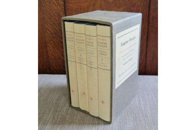 Eugene Onegin A Novel in Verse Aleksandr Pushkin Vladimir Nabokov 4 Volumes Rare