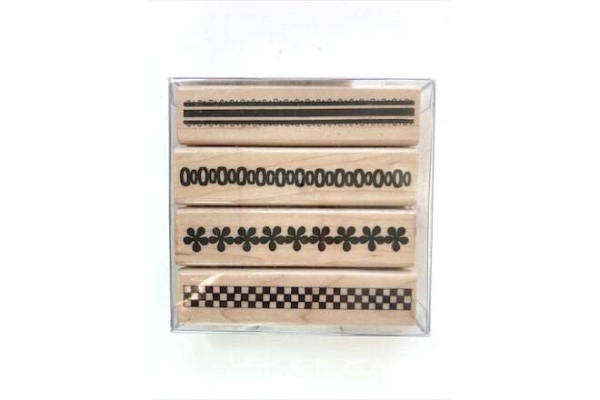 NEW Lot of 4 Penny Black- RIBBONS - Wood Mounted Rubber Stamp Set