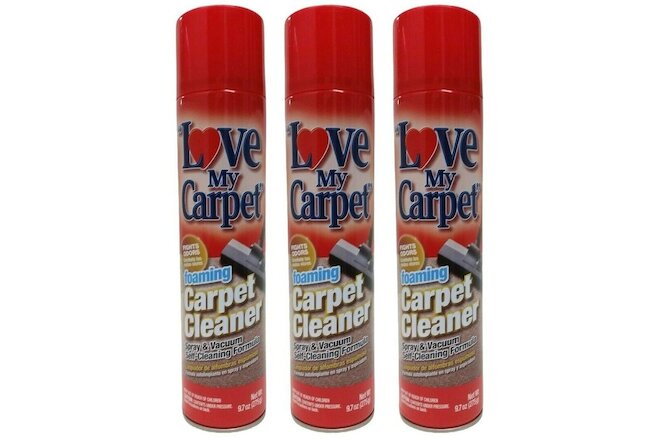 ( LOT 3 ) NEW Love My. Carpet Foaming Cleaner, Fights Odor, Spray & Vacuum