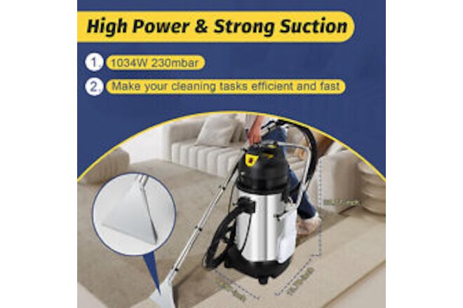 3in1 Carpet Cleaning Machine Pro Vacuum Cleaner Extractor Commercial Cleaner 40L