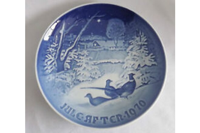 Bing & Grondahl  1970 Christmas Plate "Pheasants in the snow at Christmas" NB