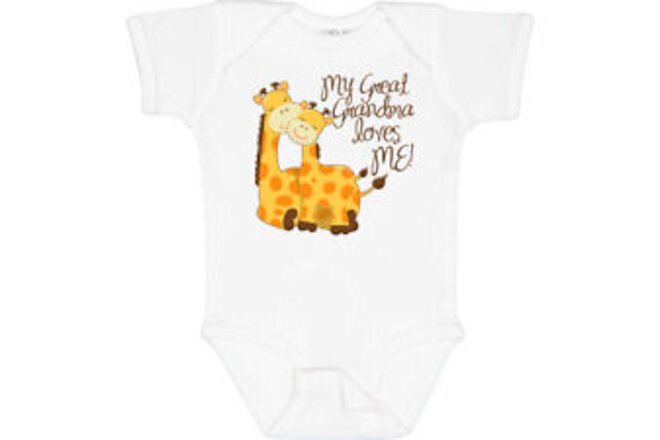 Inktastic My Great Grandma Loves Me! Baby Bodysuit Giraffe Loved By Family Art