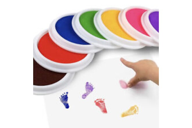 8 Pack Rainbow Color Ink pads For Kids, DIY Color, Parties, Finger Stamp Pad