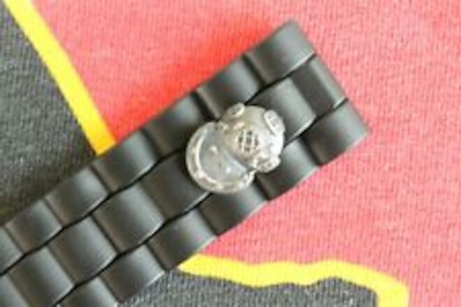 22MM MILITARY DIVER BLACK RUBBER HEAVY DUTY DEPLOYMENT WATCH BAND BUCKLE STRAP A
