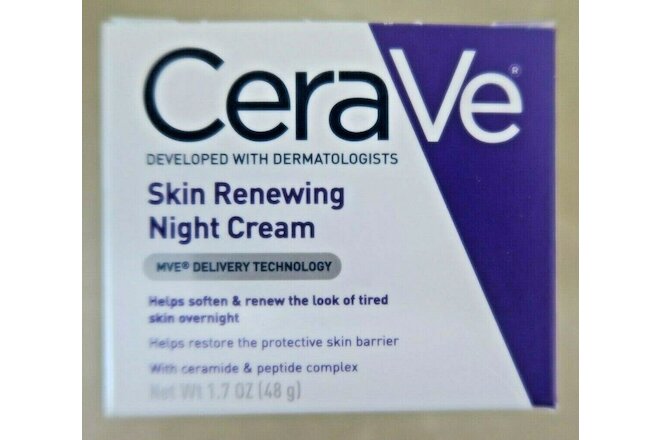 CeraVe Skin Renewing Night Cream Soften & Renew - 1.7oz New LOT OF 2 BOXES