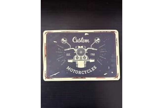 Custom Motorcycles. Established 1768 Vintage Tin Sign Bar Home Café