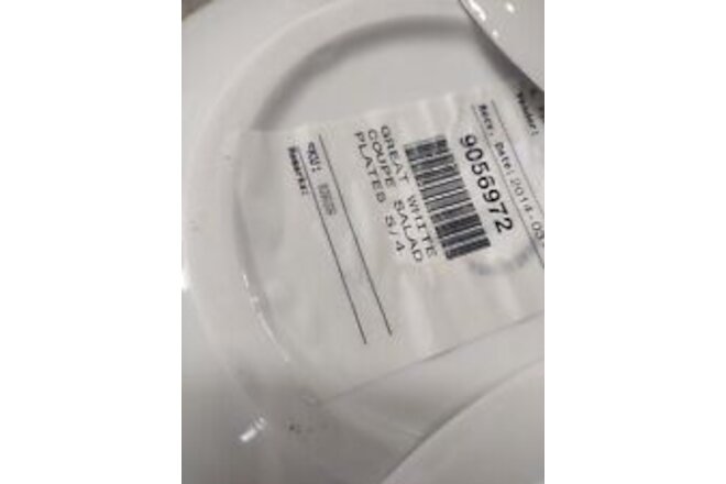 4 Pottery Barn Great White Coupe Round Dinner Plates Outstanding Classy Beauty