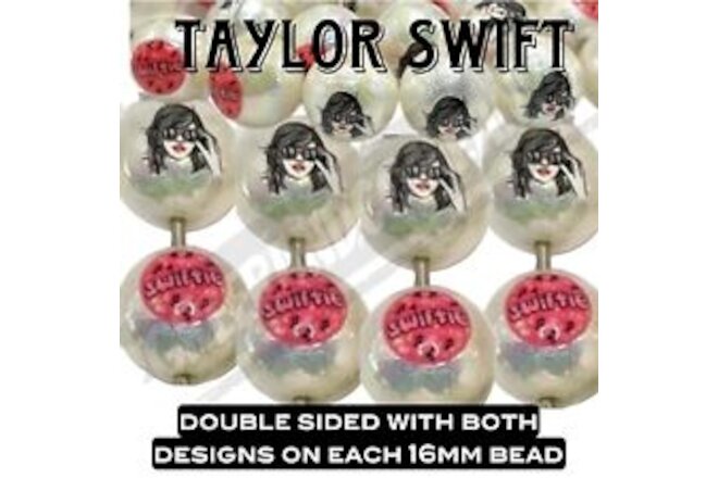 Taylor Swift bead for pen beading/pens/ jewelry/DIY/ Keychain/16 Mm/Ten Beads