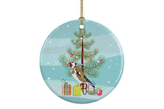 Gold Finch Merry Christmas Ceramic Ornament CK4489CO1