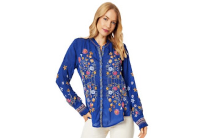 NWT Johnny Was Lolanda Embroidered Button Front Shirt Size Small MSRP $305