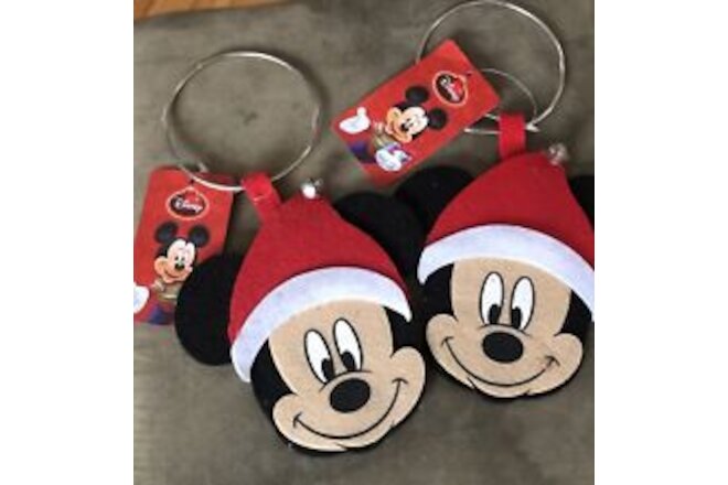 2 Mickey Mouse Disney Christmas Happy Holidays Door Knob Hanging Decoration