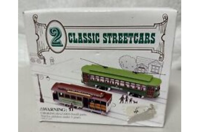 2 Classic Streetcars HO Scale Train Cars