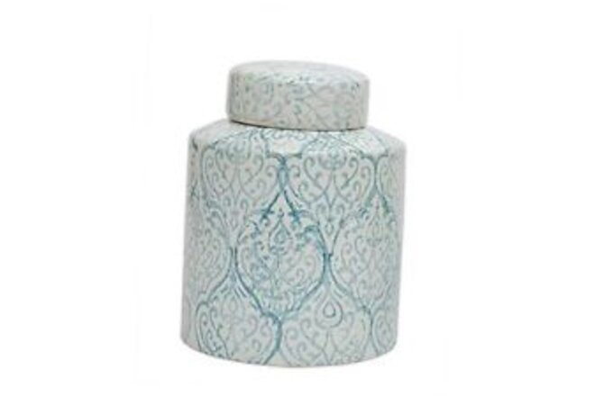 Blue & White Decorative Ceramic Ginger Jar with Lid Small