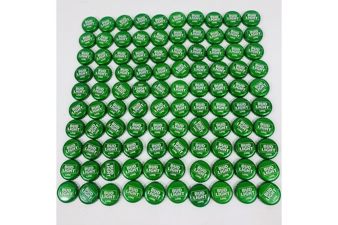 Lot Of 100 Metal Bottle Caps Lids Beer Art Craft Supply Bud Light Lime Green