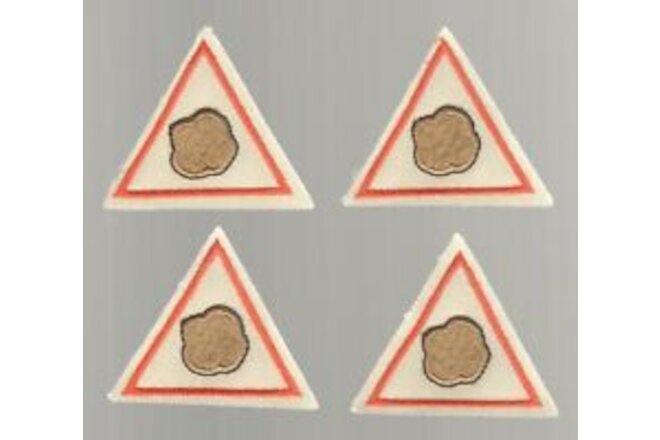 Lot of 4 Girl Scout Patches Trefoil Cookies, Try-its, Triangle Set Orange Border
