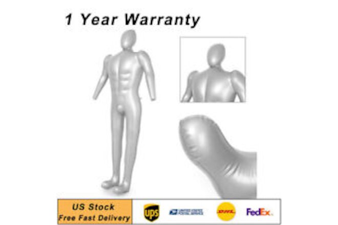 Male Man Whole Body With Arm Inflatable Mannequin Fashion Dummy Torso Model New