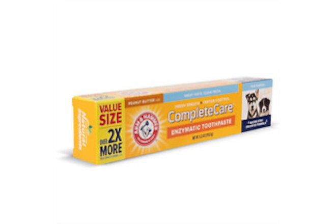 Arm & Hammer Complete Care Enzymatic Dog Toothpaste Value Size | 6.2 Oz Peanut B