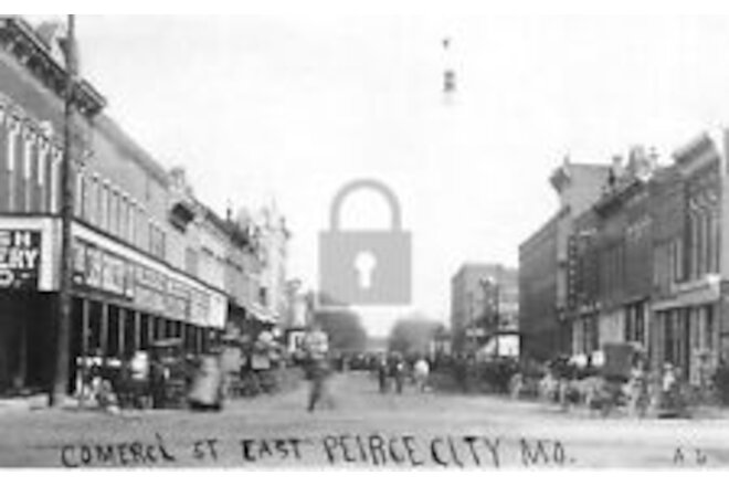 Commercial Street View Peirce Pierce City Missouri MO Postcard REPRINT
