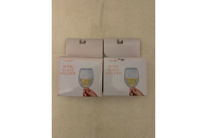 Lot Of 2 Wine Glass Holders Anyko For Bath or Shower Brand New