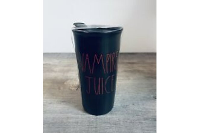 NEW! Rae Dunn Travel Mug:  "Vampire Juice"   (Ceramic) W/Lid 12 Oz