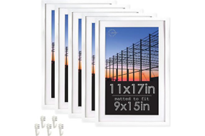 Standard Goods Home Décor Linear Picture Frame 5-Pack, White for Wall, Horizonta