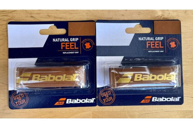 2x Babolat Natural Grips. For Tennis Rackets. Leather. 2 Grips Per Order. New