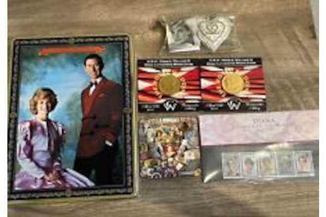 Princess Diana Collectable Stamps, Ornament, & Princess William & Kate Coins (2)