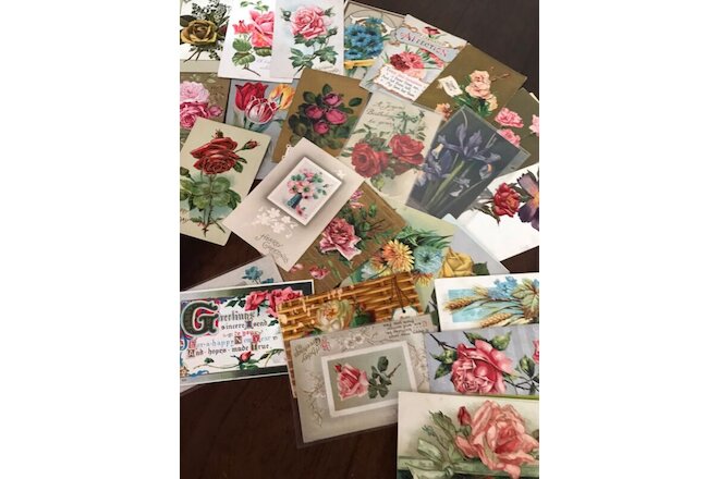 Lot of 25 Vintage 1900’s Greetings Postcards ~Antique-In Sleeves~Free Shipping!