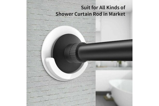 2pcs Universal Adhesive Shower Curtain Rod Holder Non-slip Wall Mount Hold Bath
