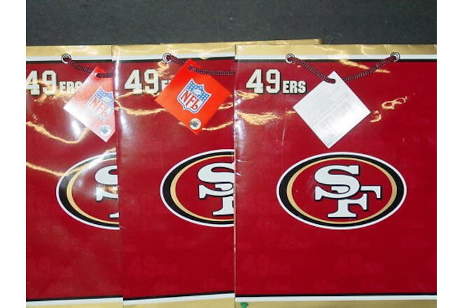 NFL San Francisco 49ers Gift Bags (3 bags) MEDIUM