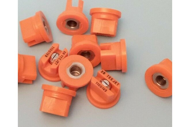 Lot of 11 TeeJet Extended Range Flat Spray Tips Orange 80° Polymer XR8001VS