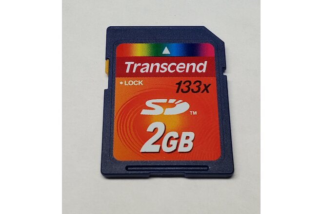 Lot of 5 New Transcend Secure Digital 2GB SD Cards, TS2GSD133