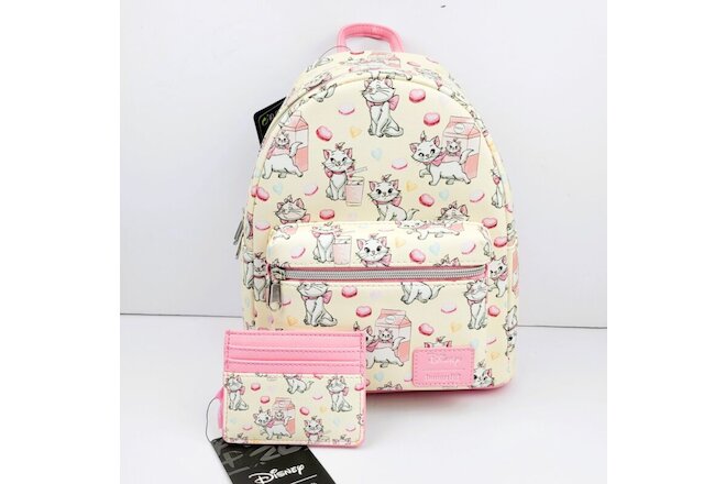 Loungefly Disney The Aristocats Marie Milk & Macarons Mini Backpack & Cardholder