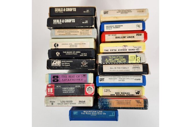 8-Track Tape Lot Rock Jazz Comedy Abba Lou Reed Mountain Nat King Cole Untested
