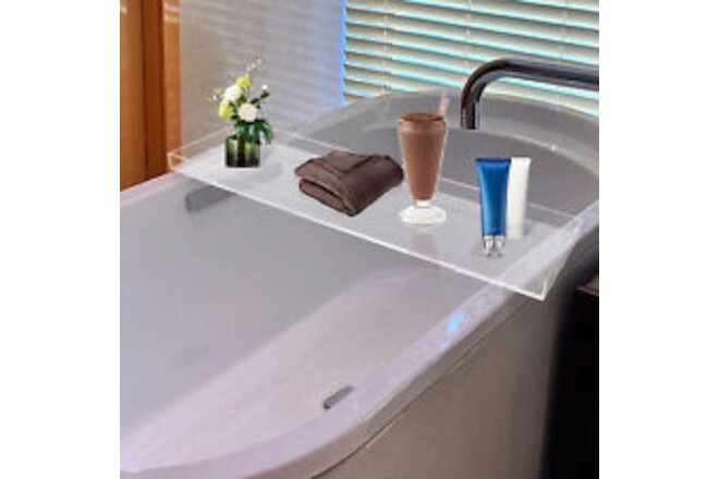 Acrylic Clear Bathtub Caddy Waterproof Bath Tray Tablet Snack Tray Holder 30kg