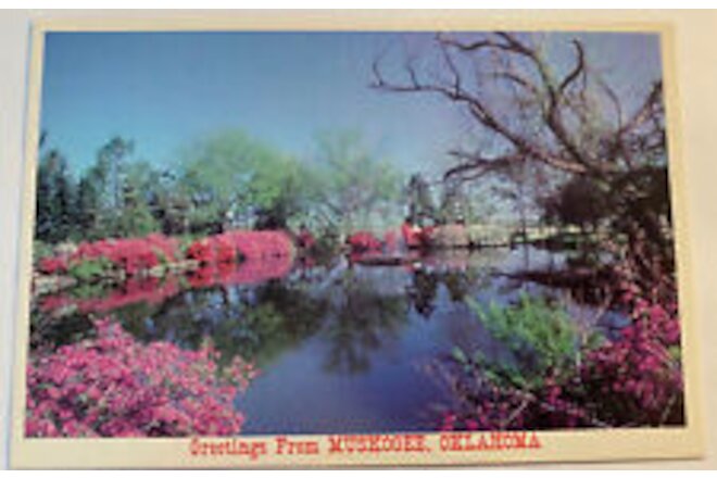 Vintage Oklahoma Souvenir Postcard "GREETINGS FROM MUSKOGEE, OKLA" UNUSED