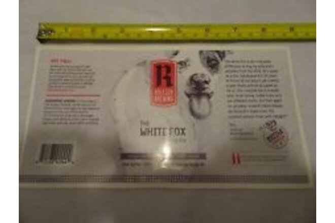 Raleigh Brewing Co. brewery Unused White Fox Ale Label Sticker