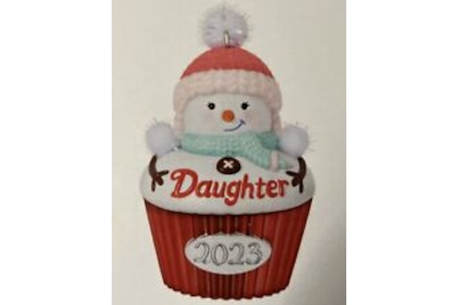 Hallmark Keepsake 2023 “Daughter”  Snowman Cupcake Christmas Ornament