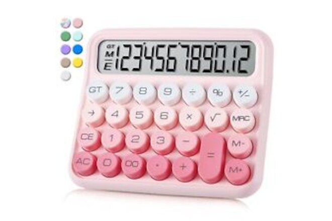 Mechanical Switch Calculator,Calculator Cute 12 Digit Large LCD Display and B...