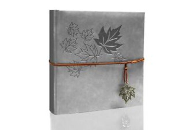 Photo Album 4x6 200 Photos, PU Leather Cover Maple Leaf Embossed 3D Picture A...