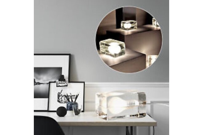 110V Nordic Stockholm Modern Creative Block Glass Ice Cube Lamp Table Floor Lamp