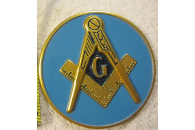2 3/4" Mason Auto Emblem,masonic stick on sticker,logo,emblem vtg tool