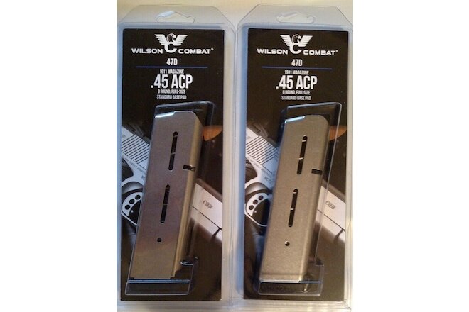 Lot of 2 - Wilson Combat 1911 45acp Full Size 8 Round Magazine 8rd Mag 47D - NEW