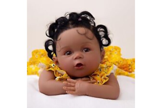 Reborn Baby Dolls Black Girl 18 Inch Lifelike Realistic African American Baby...