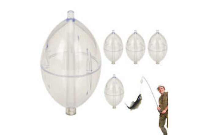 5pcs Fishing Bobbers Set Transparent Cast Oval Float Spin Fishing Casting Bubble