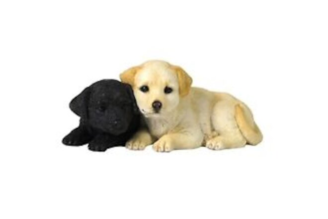 4.75 Inch Labrador Puppies Decorative Statue Figurine, Tan and Black