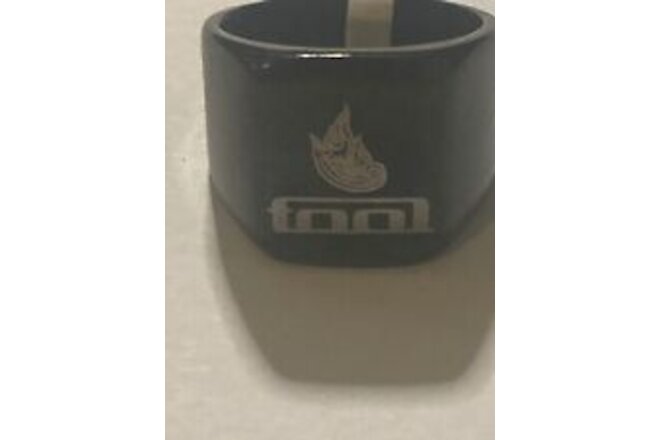 Tool Band Engraved Ring Gunmetal Stainless Steel Rectangle Size 6-11